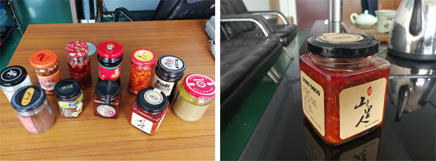 星火小型瓶裝辣椒醬灌裝機(jī)樣品展示