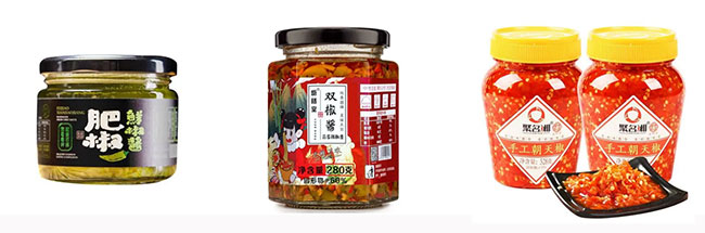 星火剁辣椒醬灌裝機(jī)生產(chǎn)設(shè)備灌裝樣品展示