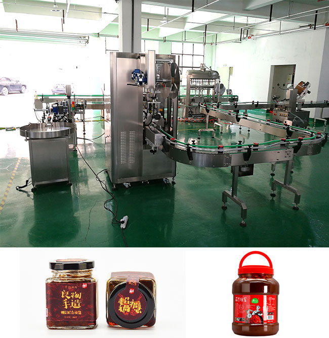 星火全套大型辣椒醬灌裝機生產(chǎn)線設(shè)備及樣品展示